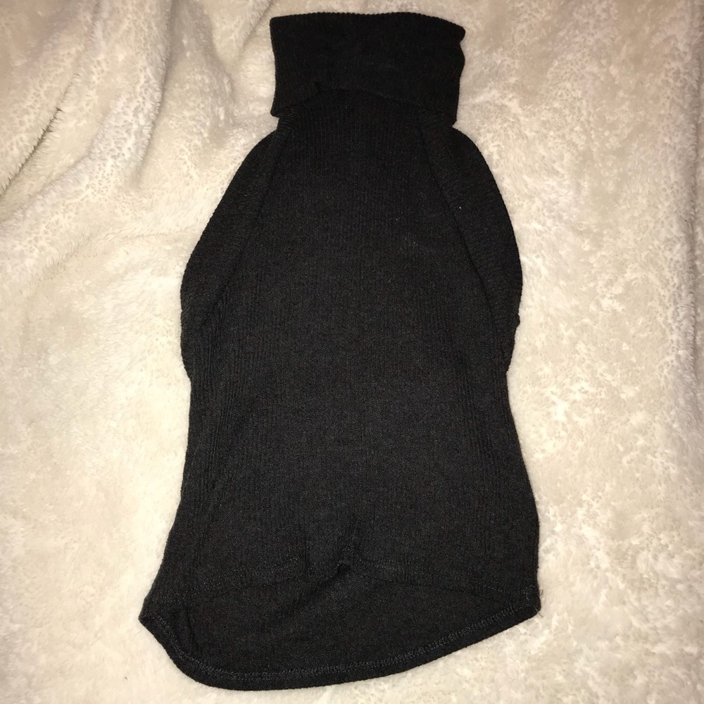 Open back turtle neck shirt